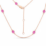 Minimal Oval Cut Bezel Set Station Necklace