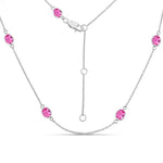 Minimal Oval Cut Bezel Set Station Necklace