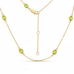 Minimal Oval Cut Bezel Set Station Necklace