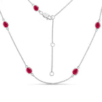 Minimal Oval Cut Bezel Set Station Necklace