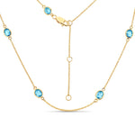 Minimal Oval Cut Bezel Set Station Necklace