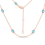 Minimal Oval Cut Bezel Set Station Necklace