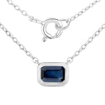 Emerald Cut Bezel Set Solitaire Necklace