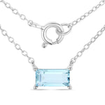 Minimal Baguette Cut Bezel Set Solitaire Necklace