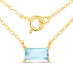 Minimal Baguette Cut Bezel Set Solitaire Necklace