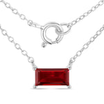 Minimal Baguette Cut Bezel Set Solitaire Necklace