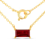 Minimal Baguette Cut Bezel Set Solitaire Necklace