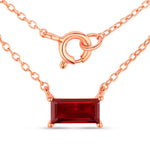 Minimal Baguette Cut Bezel Set Solitaire Necklace