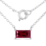 Minimal Baguette Cut Bezel Set Solitaire Necklace