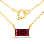Minimal Baguette Cut Bezel Set Solitaire Necklace