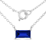 Minimal Baguette Cut Bezel Set Solitaire Necklace