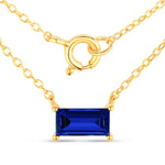 Minimal Baguette Cut Bezel Set Solitaire Necklace