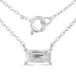 Minimal Baguette Cut Bezel Set Solitaire Necklace