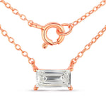 Minimal Baguette Cut Bezel Set Solitaire Necklace