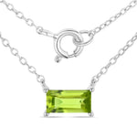 Minimal Baguette Cut Bezel Set Solitaire Necklace
