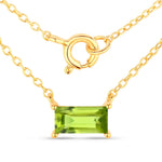 Minimal Baguette Cut Bezel Set Solitaire Necklace