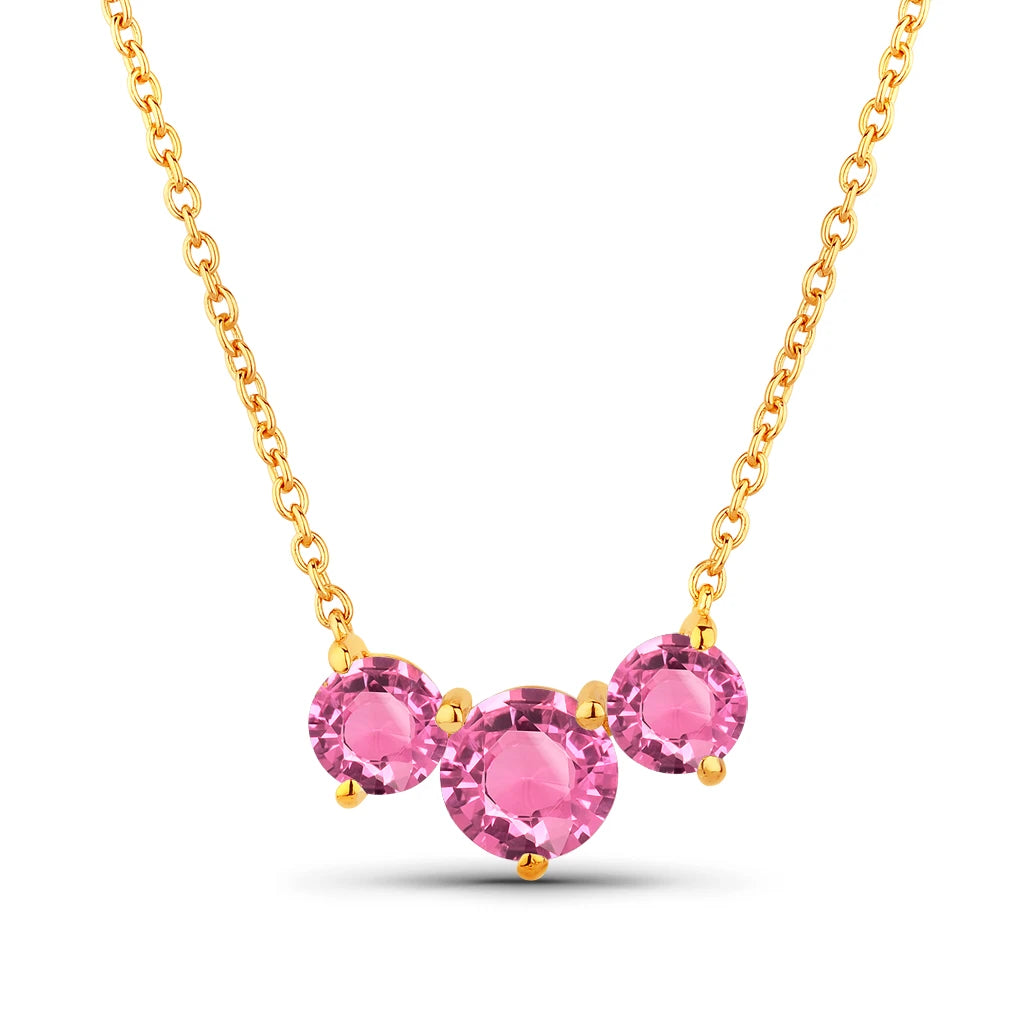 Trinity Round Cut Solitaire Necklace