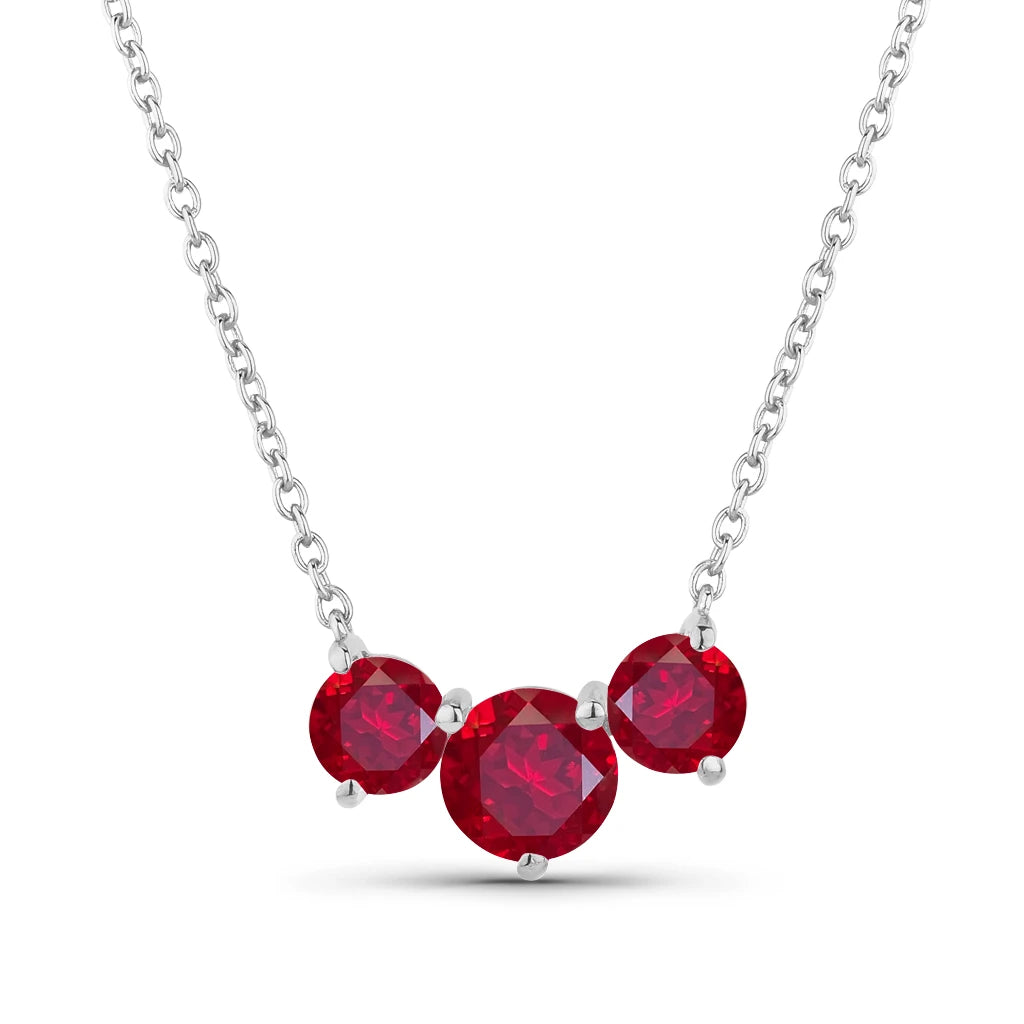 Trinity Round Cut Solitaire Necklace
