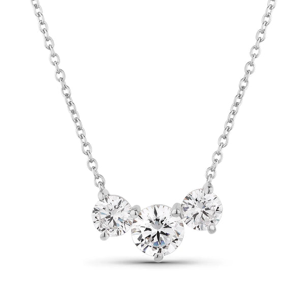 Trinity Round Cut Solitaire Necklace