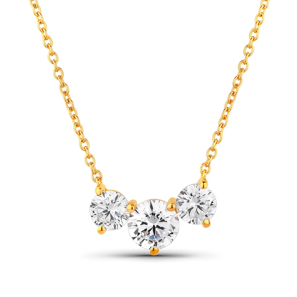 Trinity Round Cut Solitaire Necklace