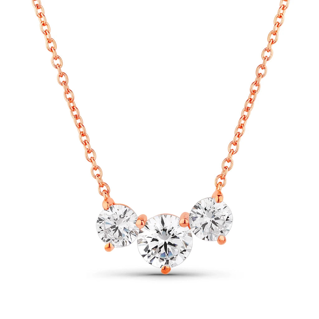 Trinity Round Cut Solitaire Necklace