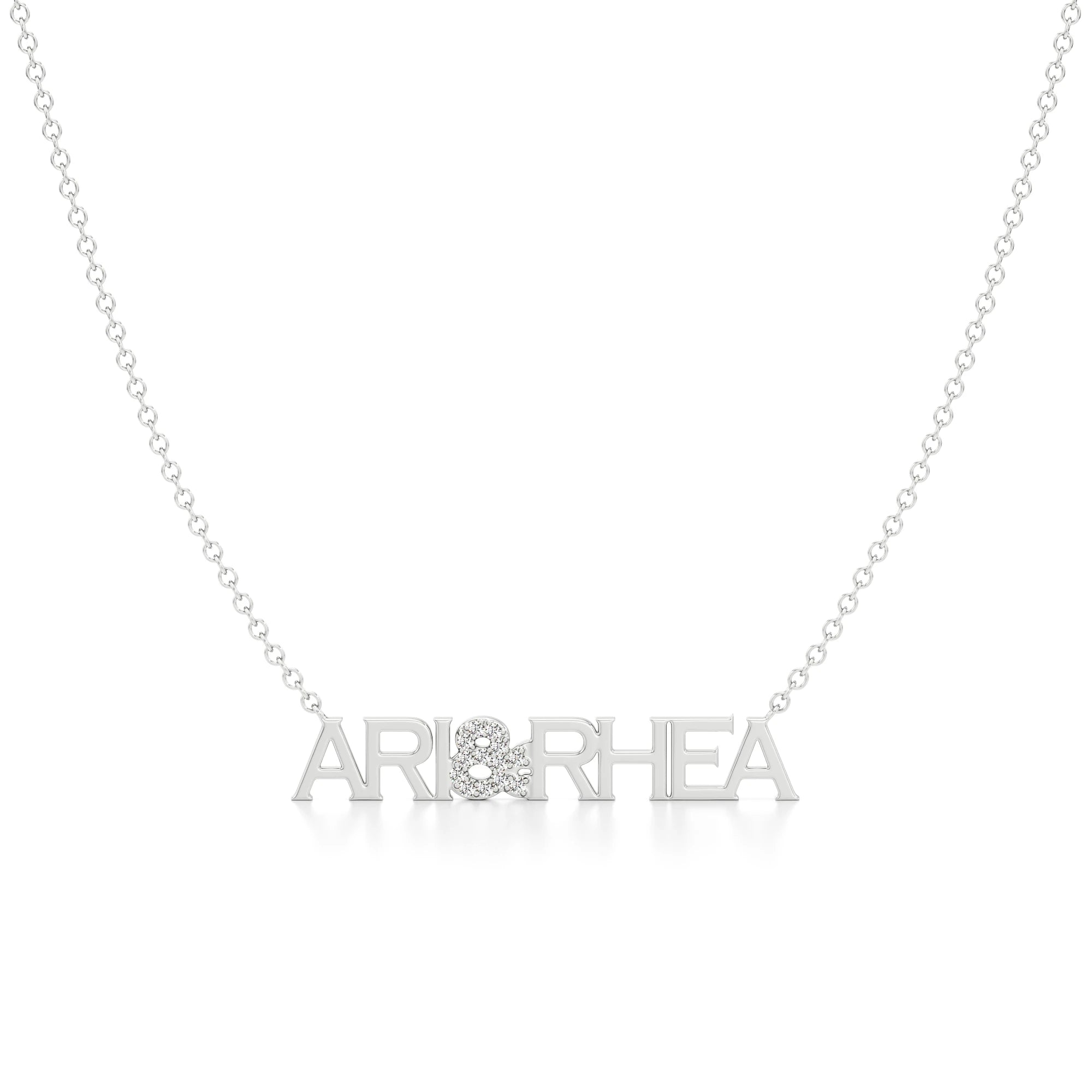 Two Name Necklace with Diamond Accents