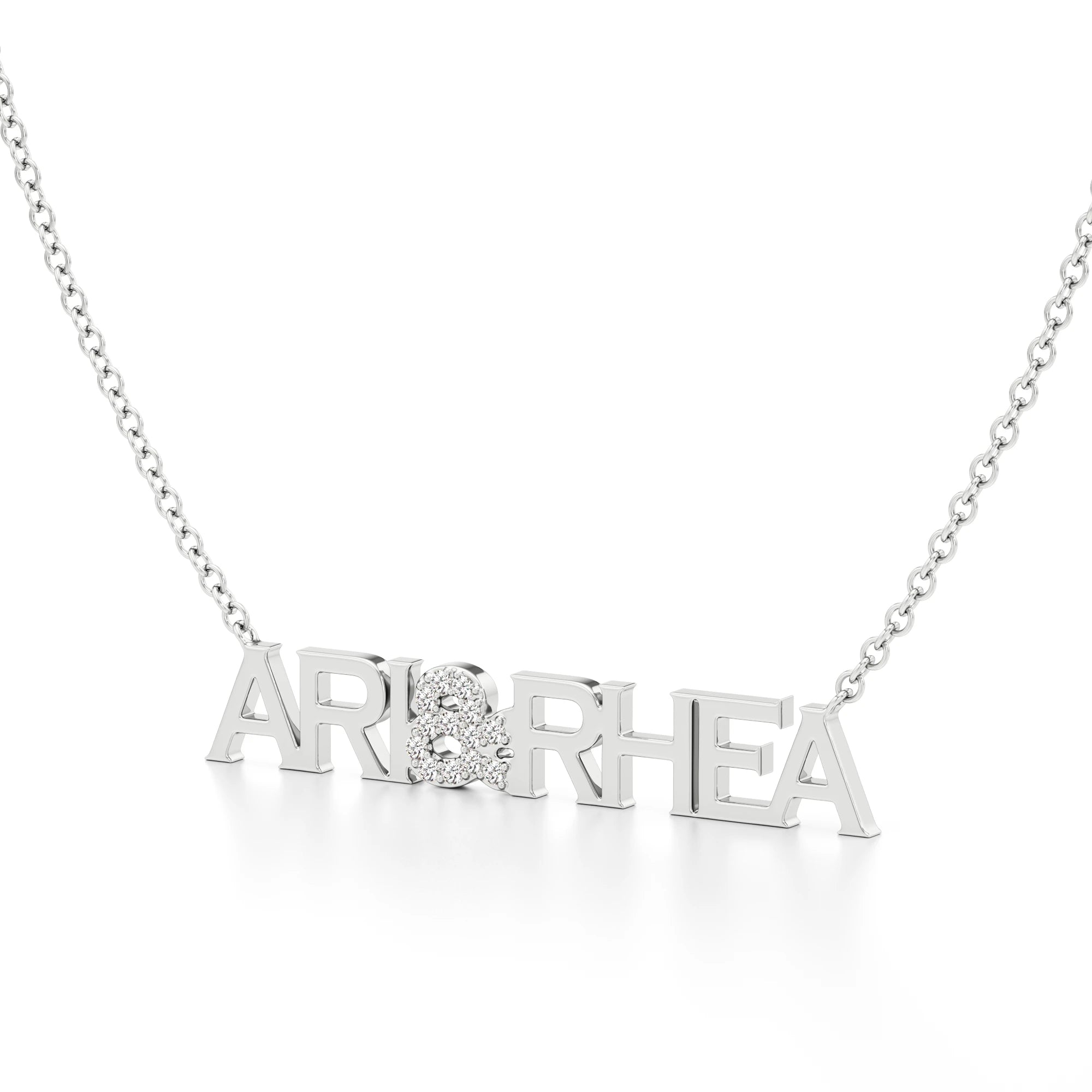 Two Name Necklace with Diamond Accents