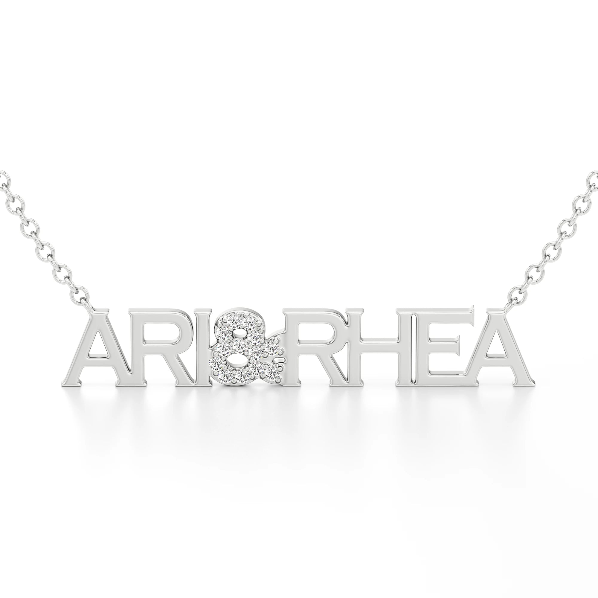 Two Name Necklace with Diamond Accents