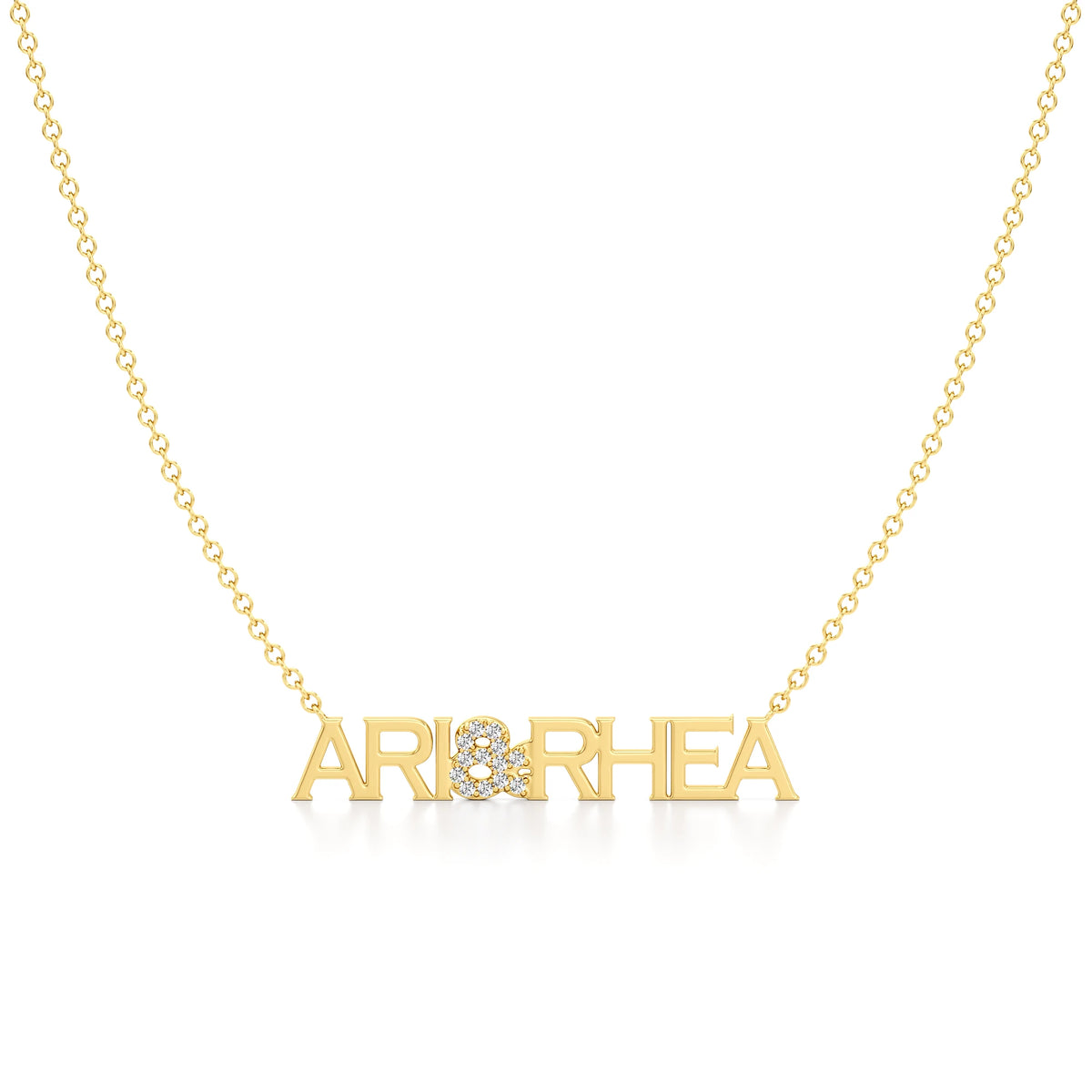 Two Name Necklace with Diamond Accents