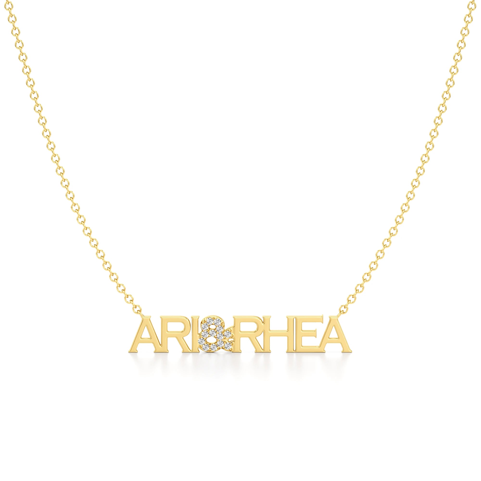 Two Name Necklace with Diamond Accents
