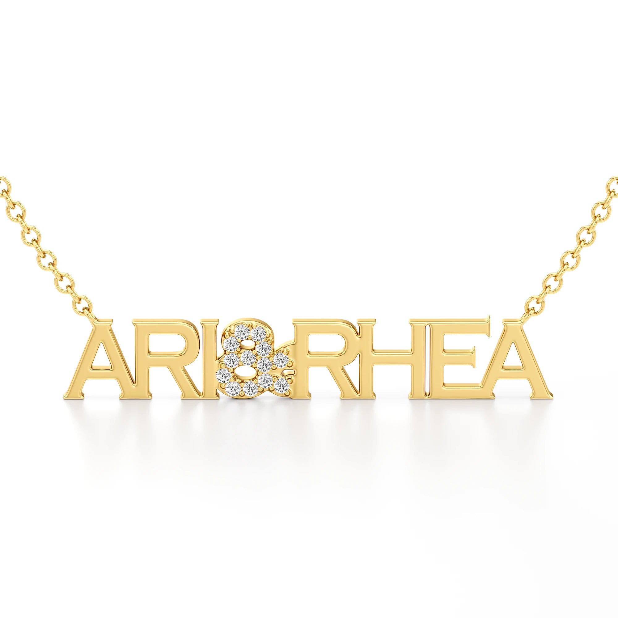 Two Name Necklace with Diamond Accents