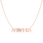 Two Name Necklace with Diamond Accents