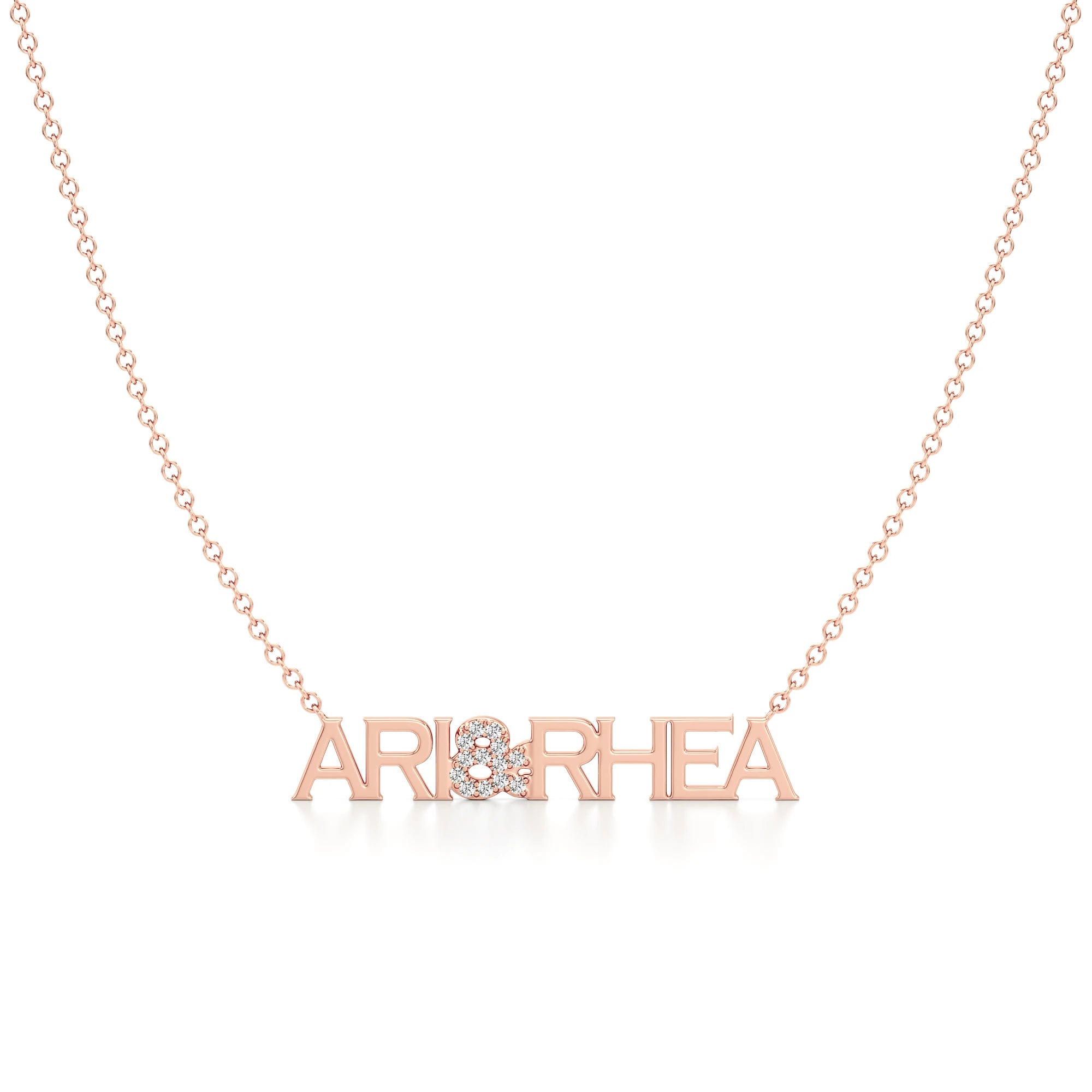 Two Name Necklace with Diamond Accents