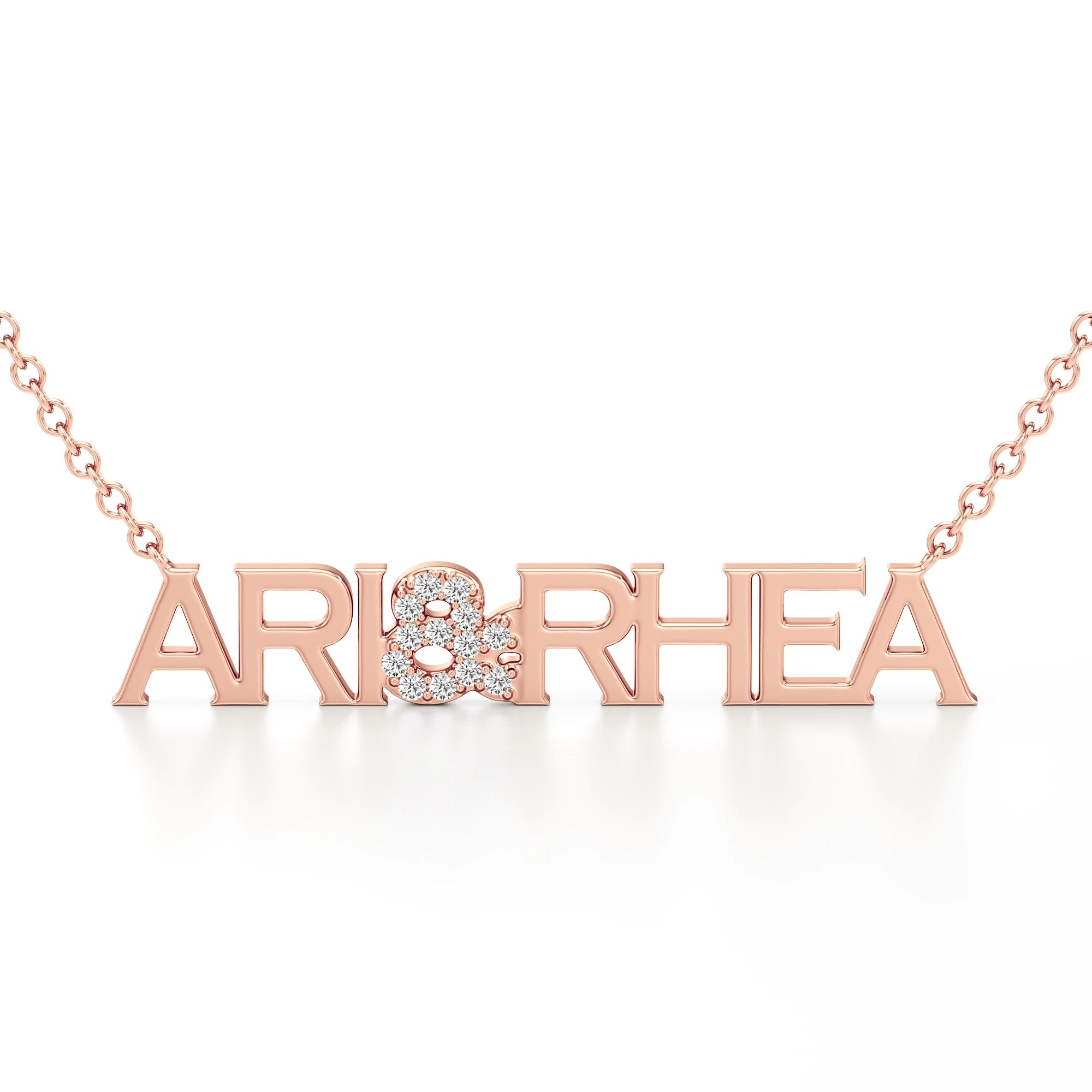 Two Name Necklace with Diamond Accents