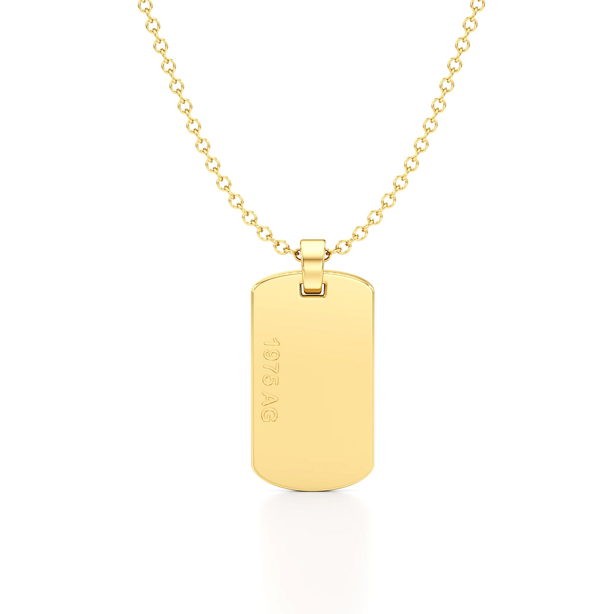 Army Dog Tag Initial Year Necklace