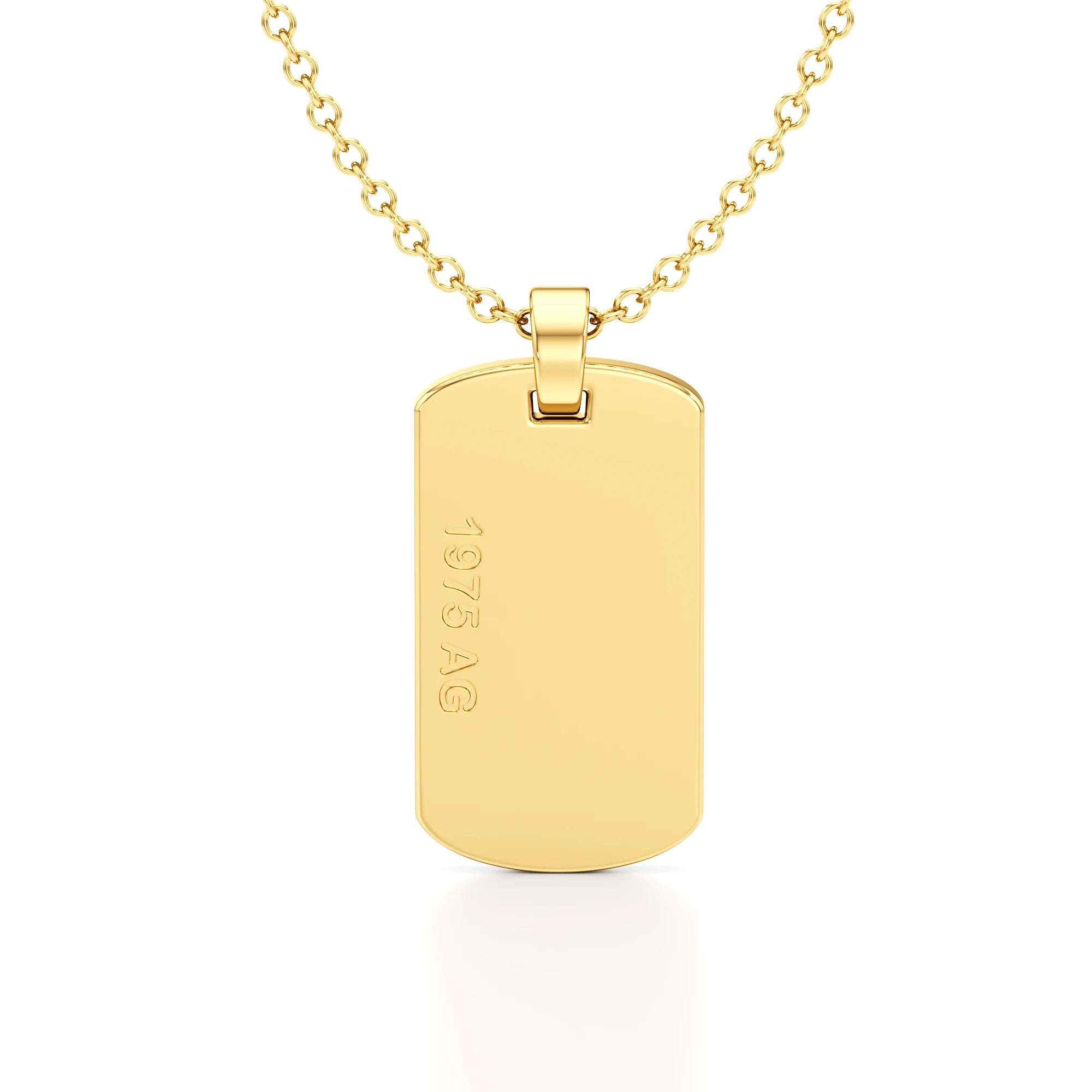 Army Dog Tag Initial Year Necklace