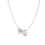 Initial Necklace with Heart Diamond Accent