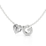 Initial Necklace with Heart Diamond Accent