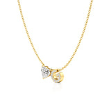 Initial Necklace with Heart Diamond Accent