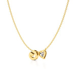 Initial Necklace with Heart Diamond Accent