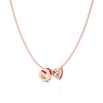 Initial Necklace with Heart Diamond Accent