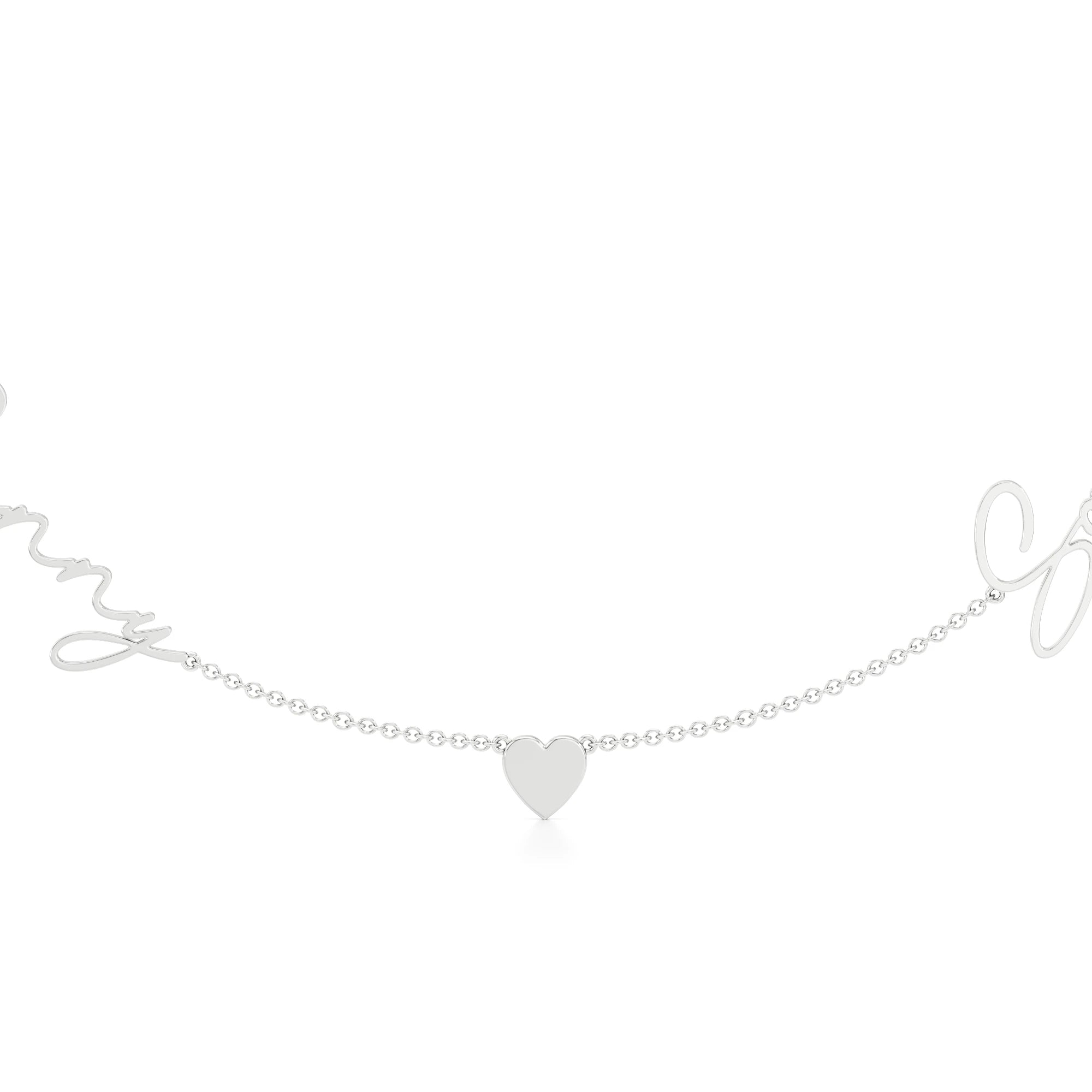 Two Name Necklace with Heart Detailing