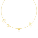 Two Name Necklace with Heart Detailing