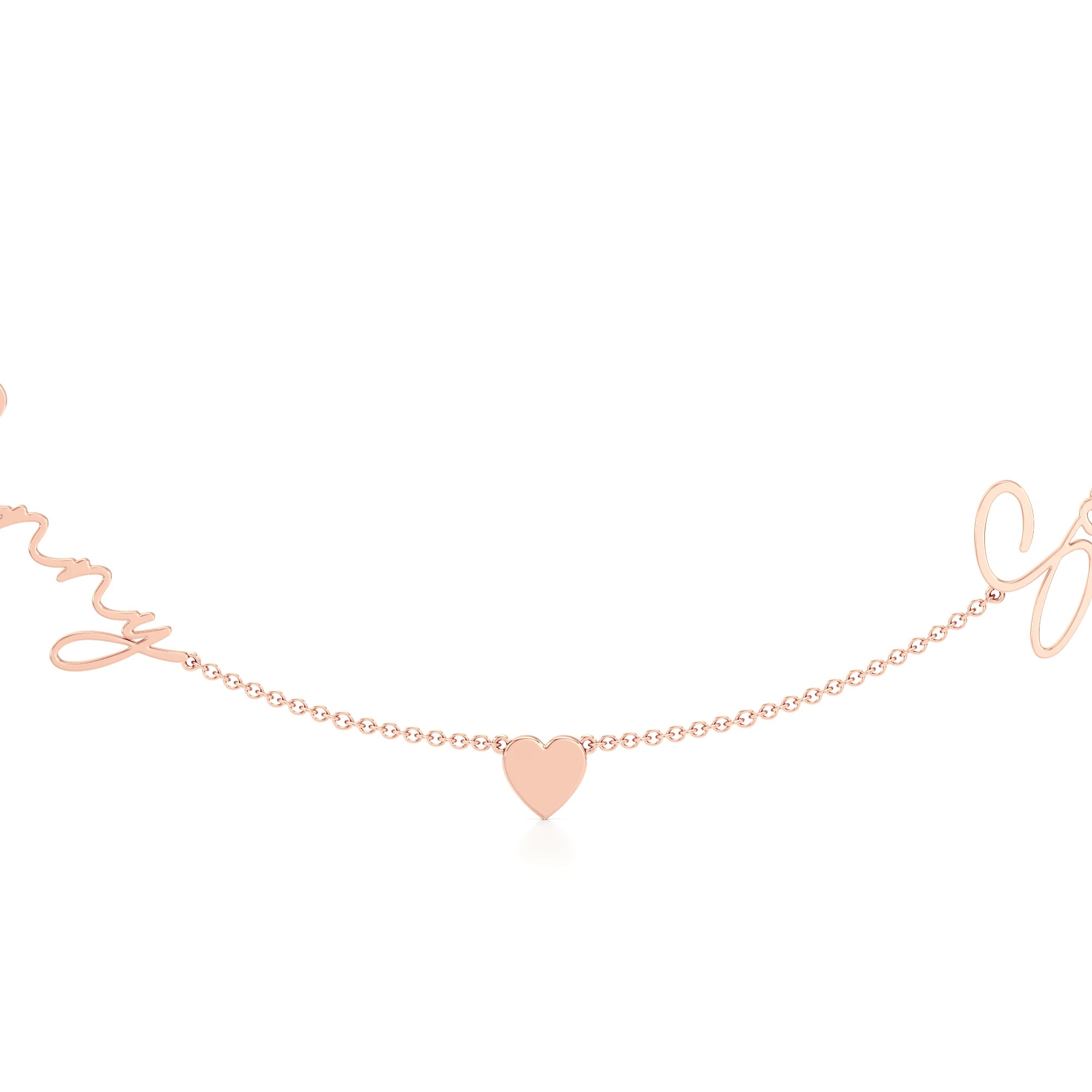 Two Name Necklace with Heart Detailing