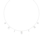 Name Necklace with Star Detailing in Diamond Pavé