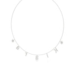 Name Necklace with Star Detailing in Diamond Pavé
