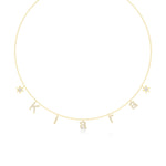 Name Necklace with Star Detailing in Diamond Pavé