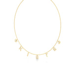 Name Necklace with Star Detailing in Diamond Pavé