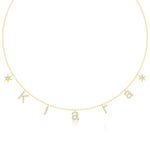 Name Necklace with Star Detailing in Diamond Pavé