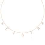 Name Necklace with Star Detailing in Diamond Pavé